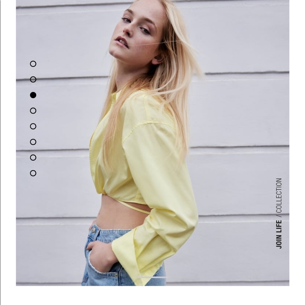 Cropped yellow Zara top